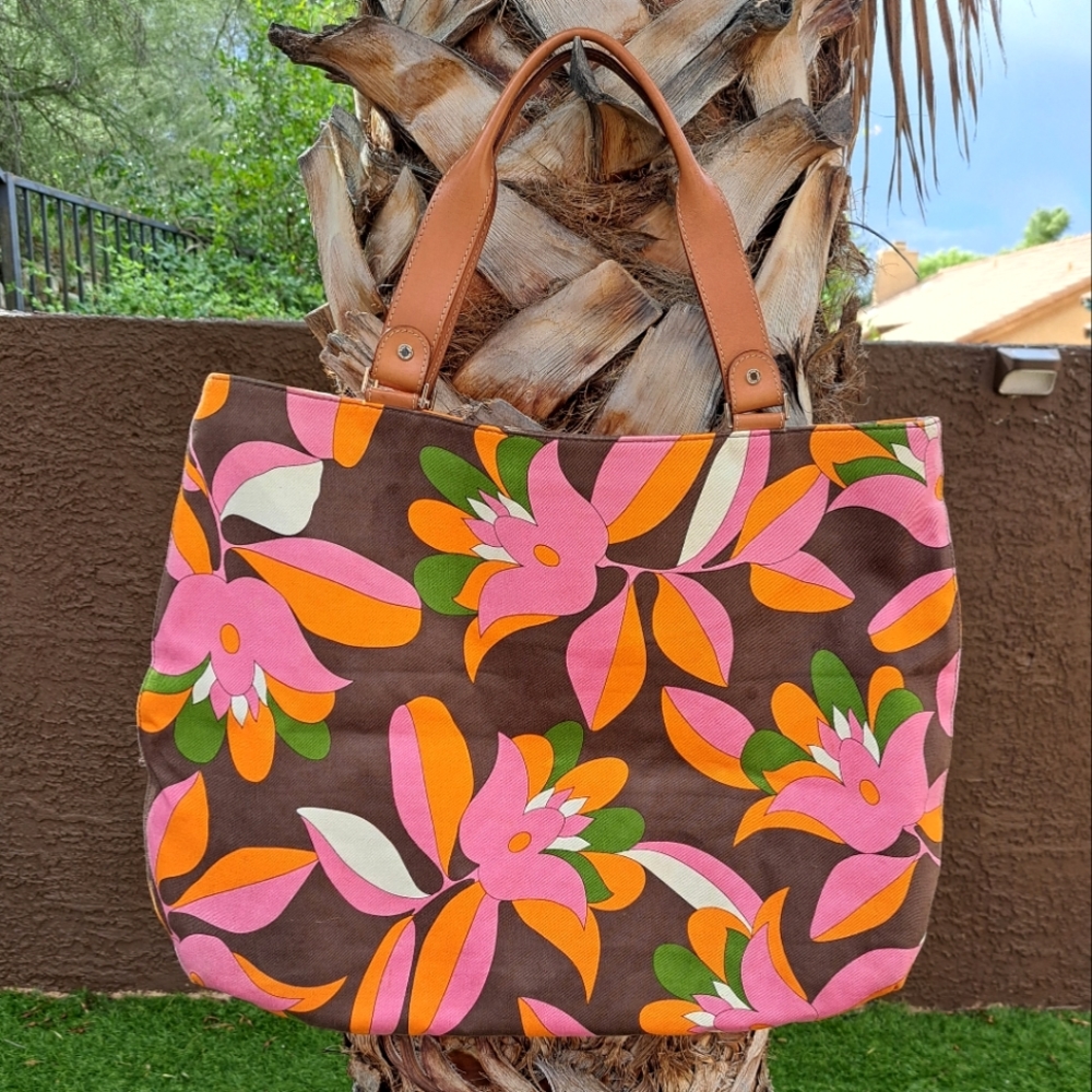 Kate Spade Large Multicolored Floral Print Tote/Shoulder/Beach  Bag